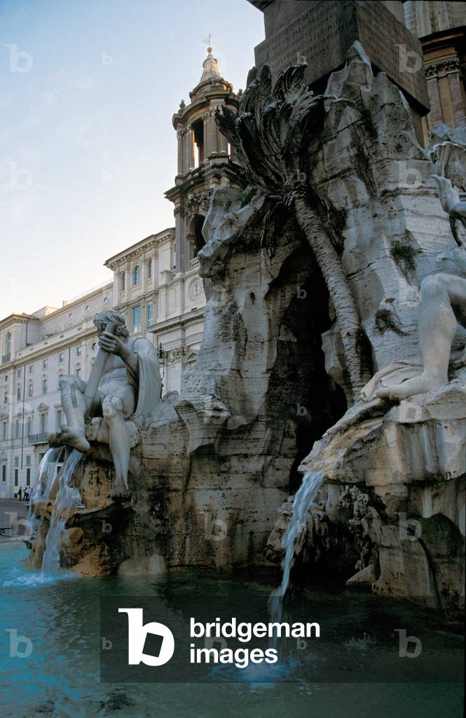 Fountain, Piazza Navona, Rome, Lazio, Italy