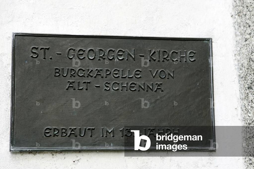 Sign, San Giorgio church, Schenna, Trentino Alto Adige, Italy