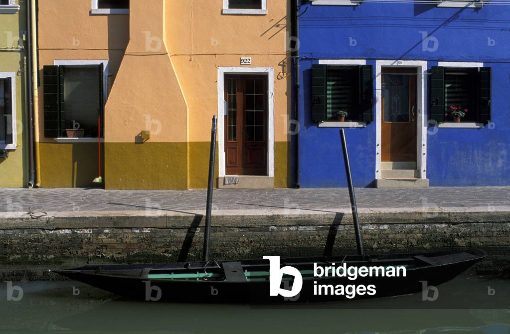 House and boat, Burano, Veneto, Italy