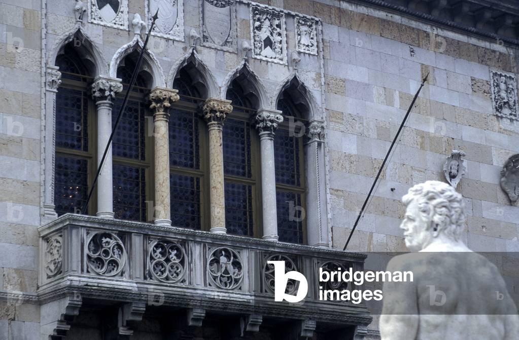 Palace in the Venetian style, Libertà square, Udine, Friuli Venezia Giulia, Italy