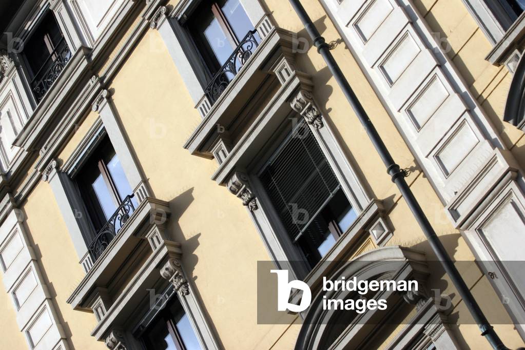 Historical palace, Dante street, Milan, Lombardy, Italy