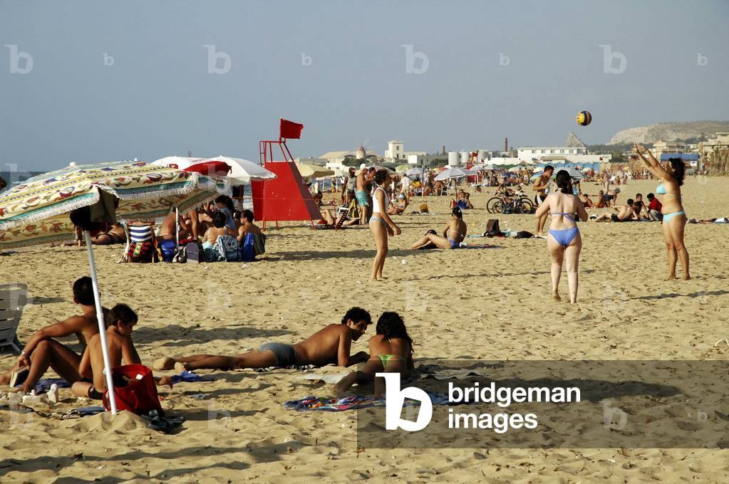 Beach of the Trapani Lido, Sicily, Italy
