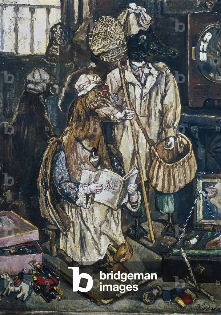 GUTIERREZ SOLANA, José (1886-1945). Vögel. 1921. (80 x 58 cm). Expressionismus. Öl auf Leinwand. SPANIEN. MADR