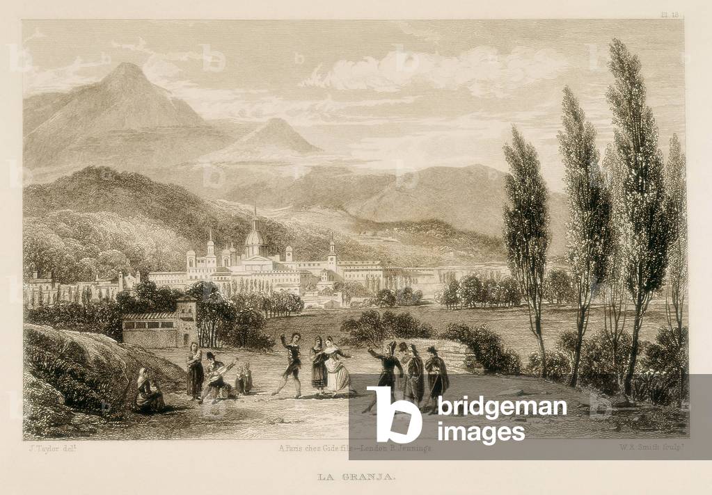 Immagine di Incisione "La Granja de San Ildefonso" 1801, b/w