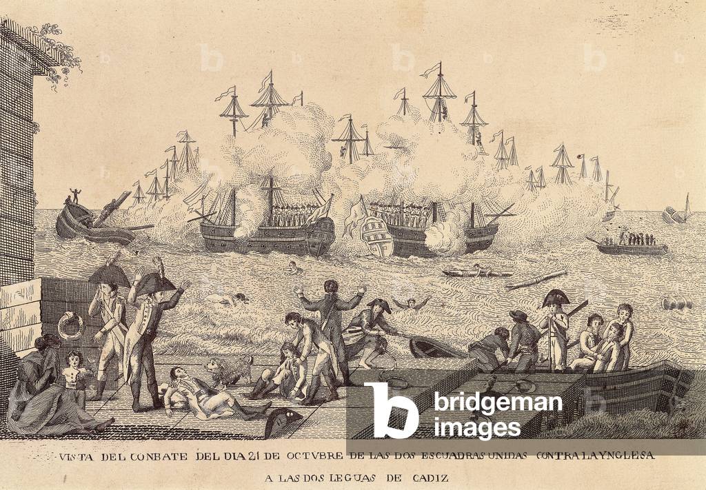 Battle of Trafalgar (October 21st, b/w