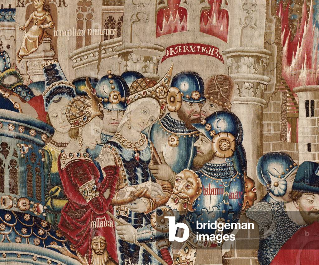 Der Trojanische Krieg: Die Zerstörung Trojas, c.1470 (Wandteppich)