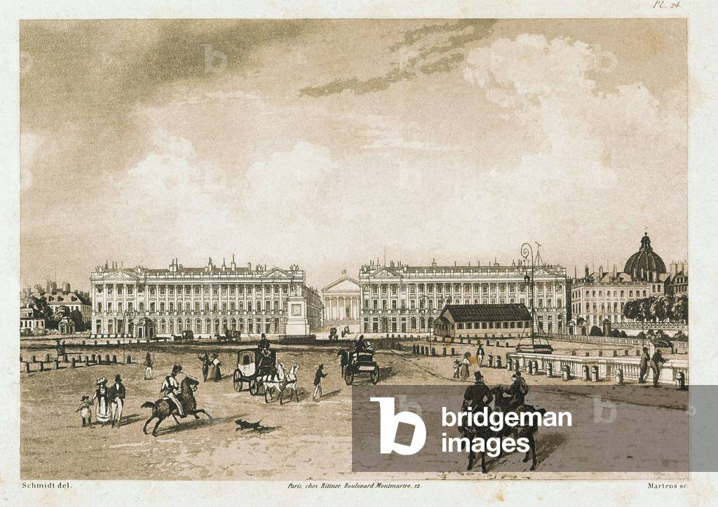 Parigi. Charter Square, XIX secolo (litografia)