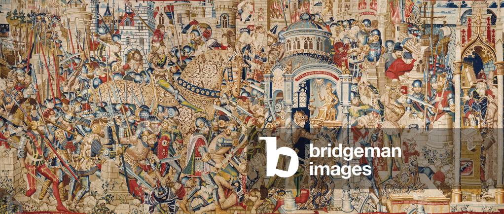 Immagine di Arazzo "La guerra troiana: la distruzione di Troy" 1401 di Master of Coetivy