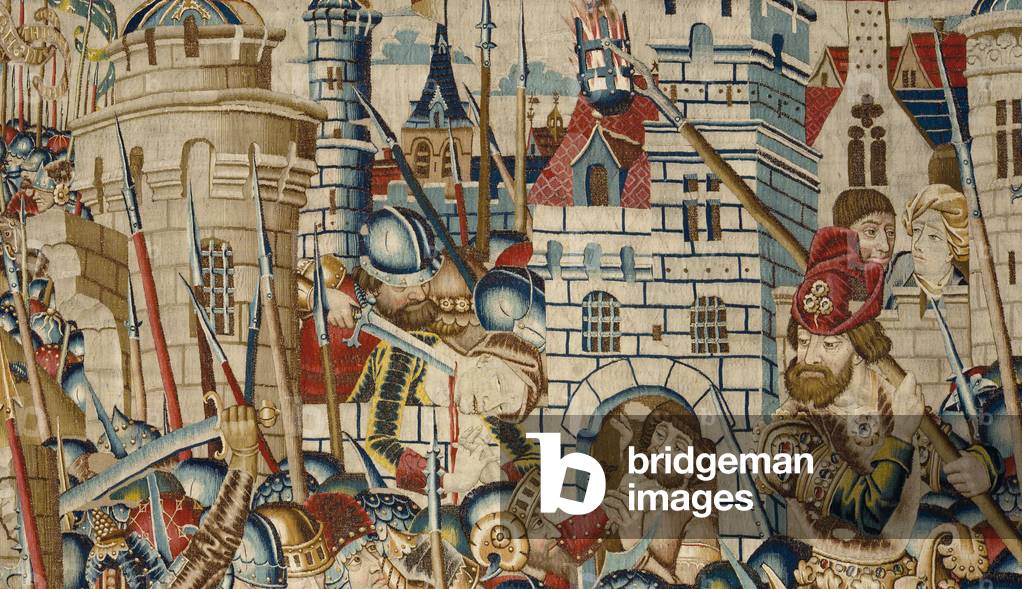 La guerra troiana: la distruzione di Troy, 1470 circa (arazzo)