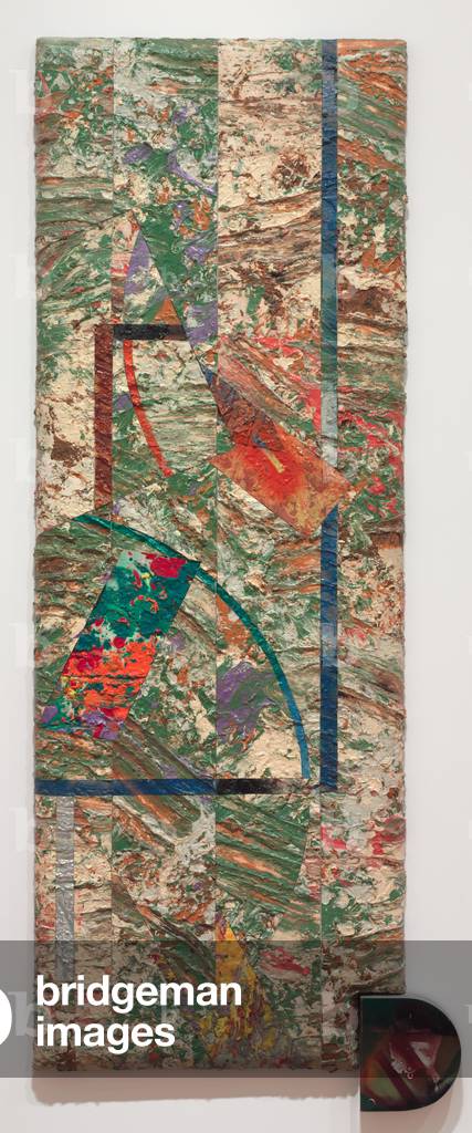 To Braque for Mantelpieces, 1982 (acrylic on canvas with collage, enamel on aluminum)
