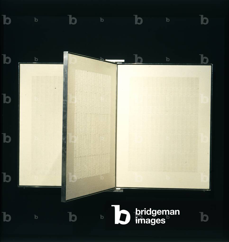Newspaper Book, c.1962 (metallic wall construction including 5 double-sided paintings)