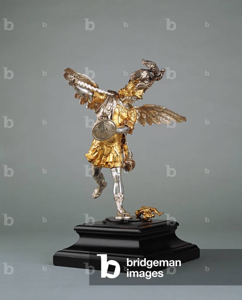 Saint Michael the Archangel, c.1700 (silver & gilt bronze on granite base)
