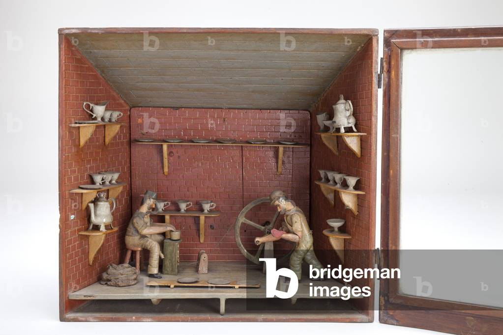 Model of a Potter's Workshop, c.1900 (wood and metal)
