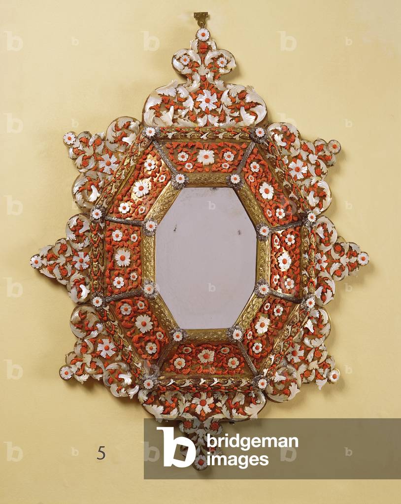 Trapani Mirror, c.1680 (coral, mother-of-pearl & gilt copper)
