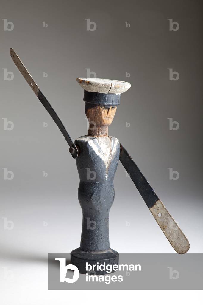 Sailor Whirligig, early 20th century (wood with metal arms)