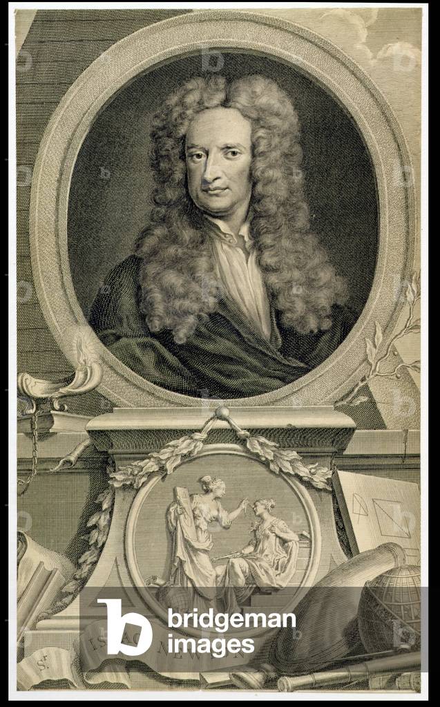 Sir Isaac Newton (1642-1727) (engraving) (see also 36013)
