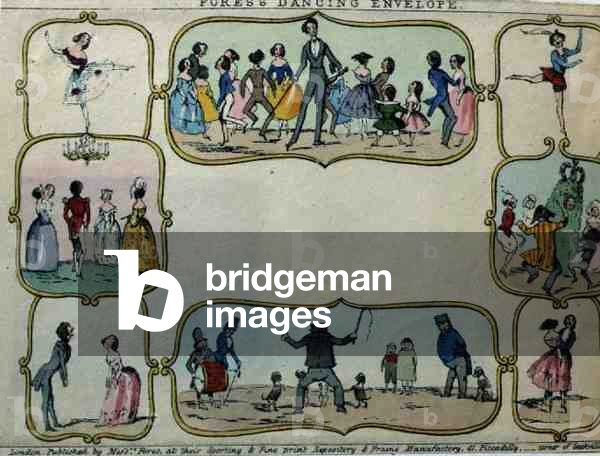 Fores's Dancing Envelope, pub. by Messrs Fores, c.1840 (coloured engraving)