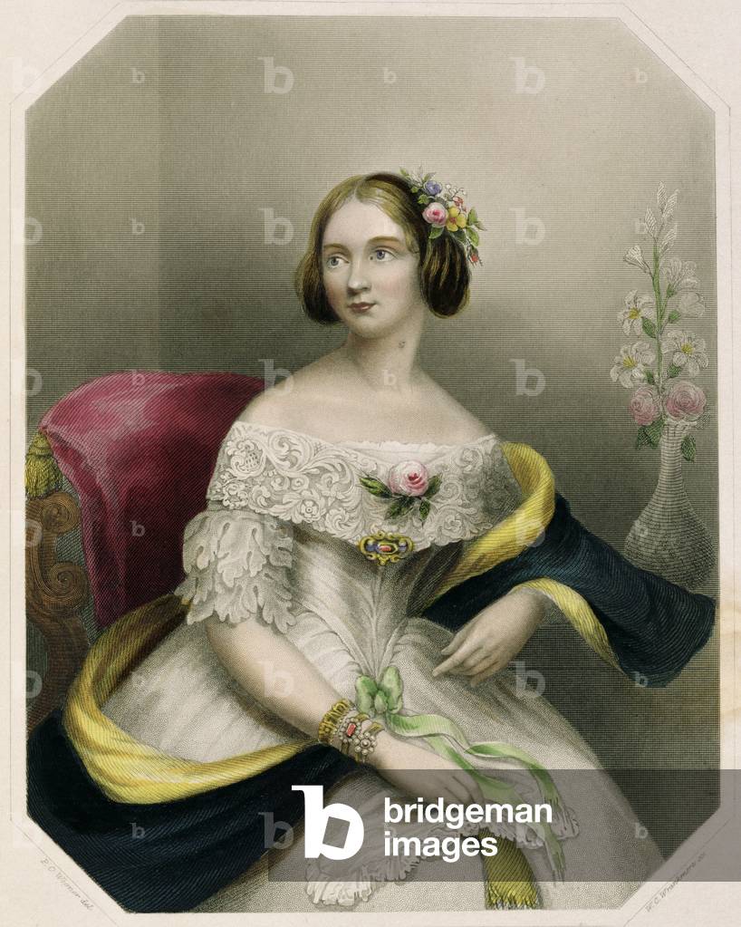 Image of Engraving depicting Jenny Lind (1820-70), 19th century by P.O. Wagner
