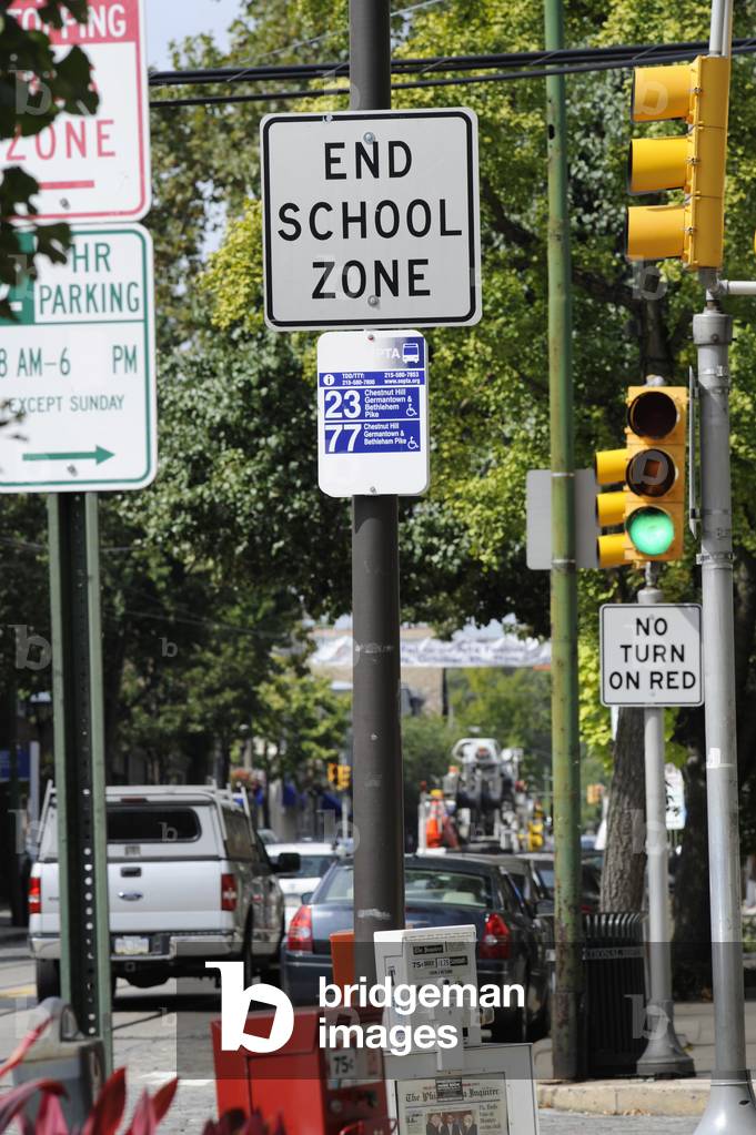 Road signs in Chestnut Hill, PA, USA (photo)
