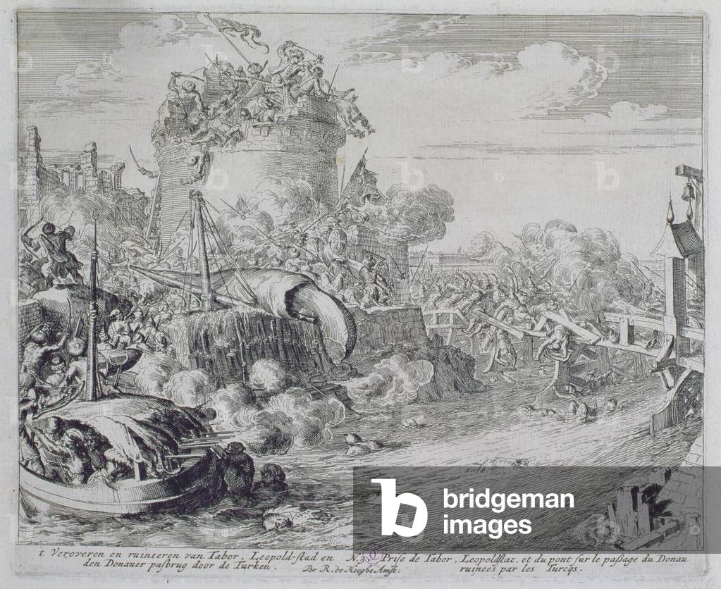 Vienna Print Cycle, Conquering Tabor Island on the Outskirts of Leopoldstadt, 1683 (gravieren)