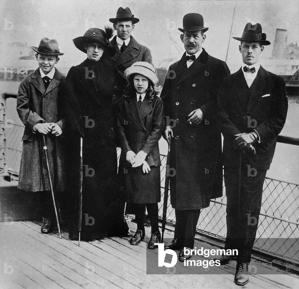 King Constantine I with his children, c. 1917 (b/w photo)