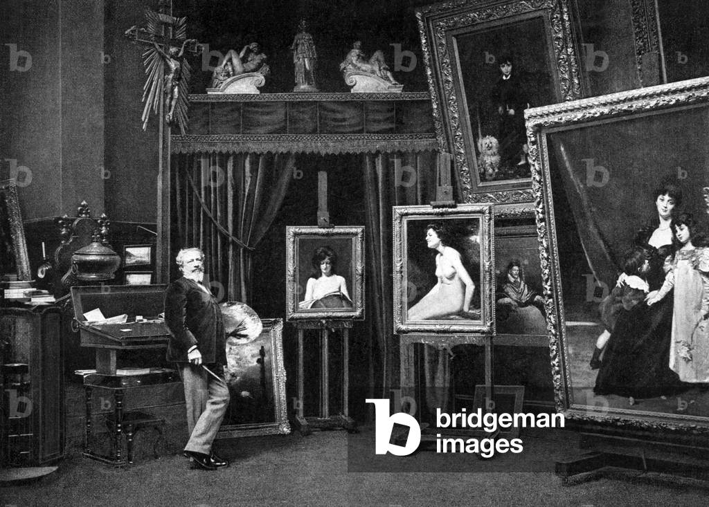 Painter Charles Emile Auguste Durand said Carolus-Duran (1837-1917) in his studio