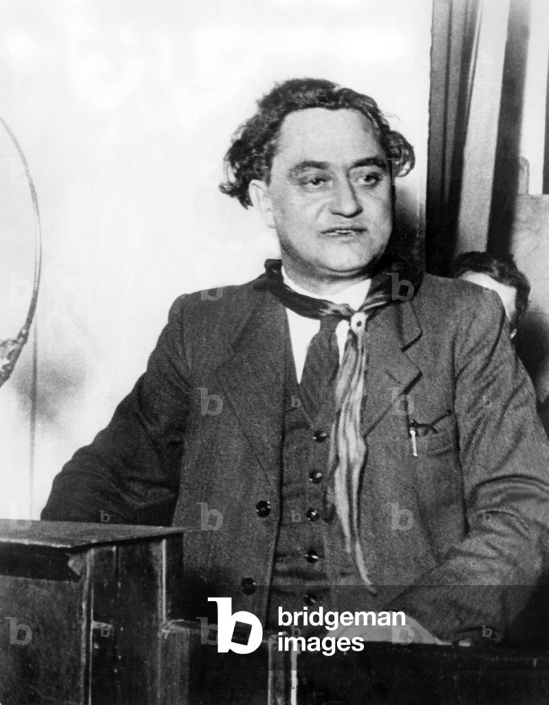 Georgi Dimitrov general secretary of the Comintern, in 1937 (wearing the red scarf of the Pioneers, communist youth group for the 7-14 year-old young people)