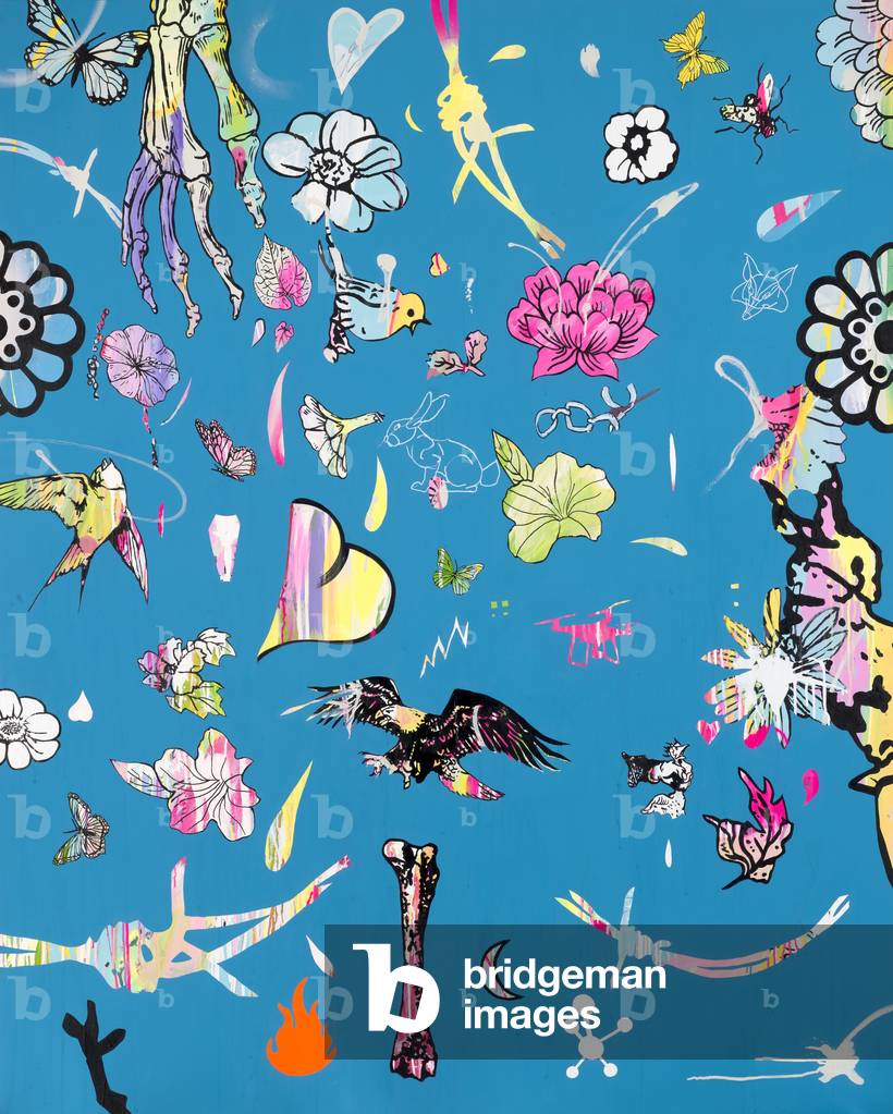 Unnatural Frequency, 2019-2020 (pigment with acrylic and gold leaf on canvas)