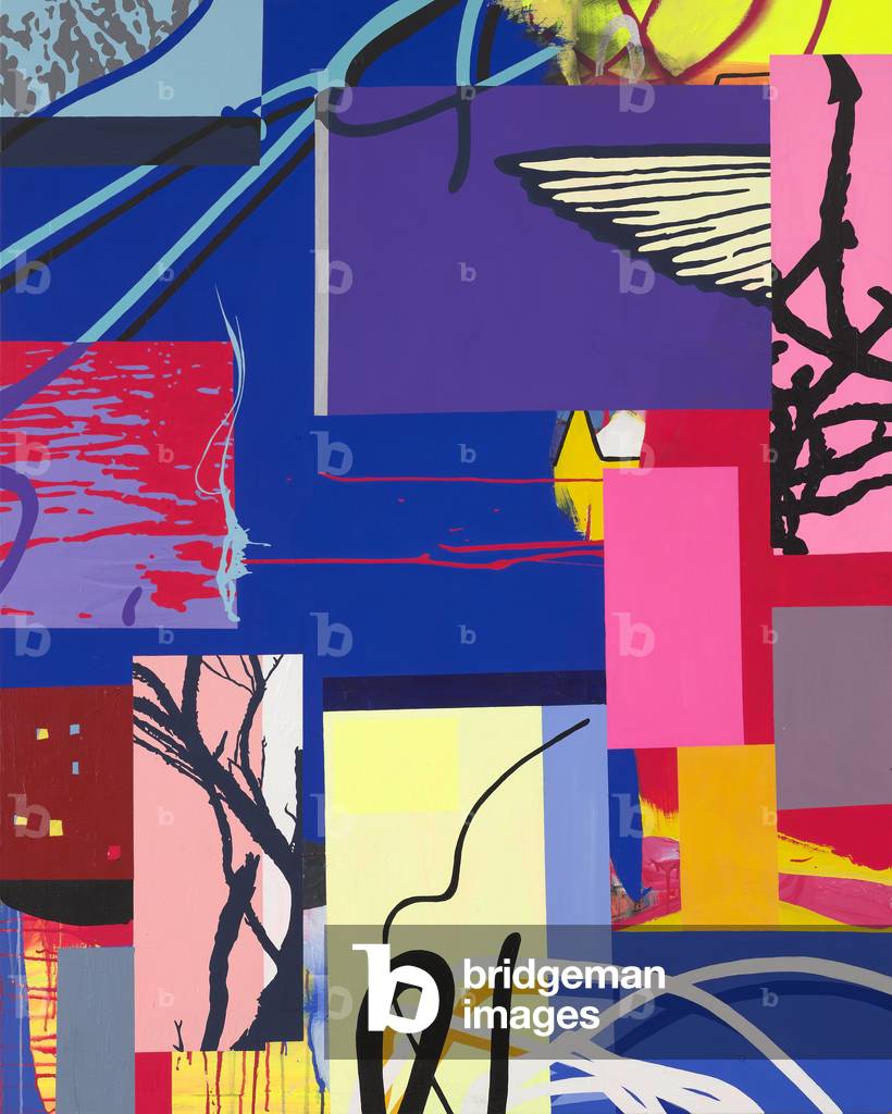 Fragmented landscape, 2020 (pigment and acrylic on canvas)