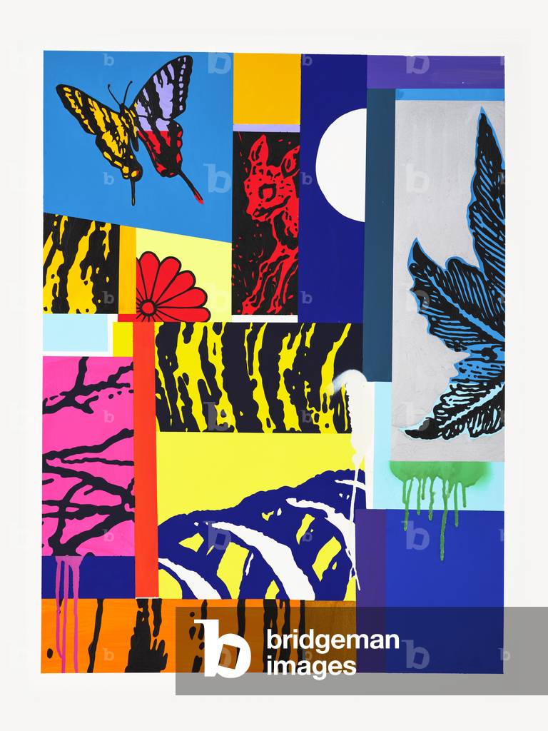 Study for Fragmented Landscape, 2021 (pigment and acrylic on paper)