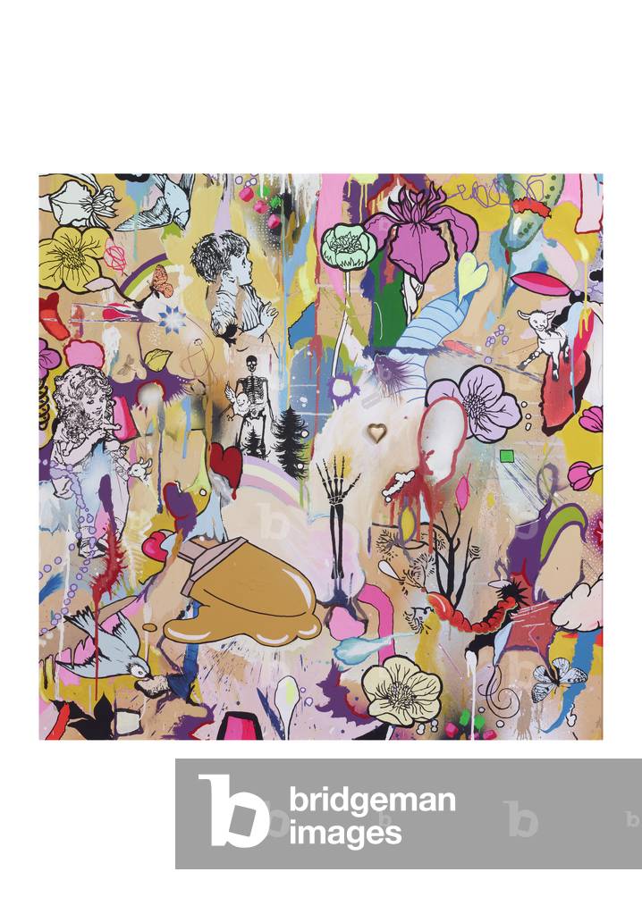 Love, 2011 (acrylic with mixed media on canvas)