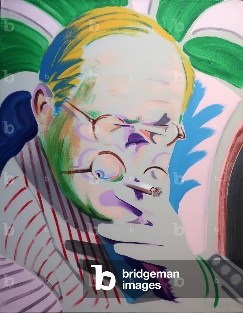 Hockney takes a Breather, 2013 (acrylic on canvas)