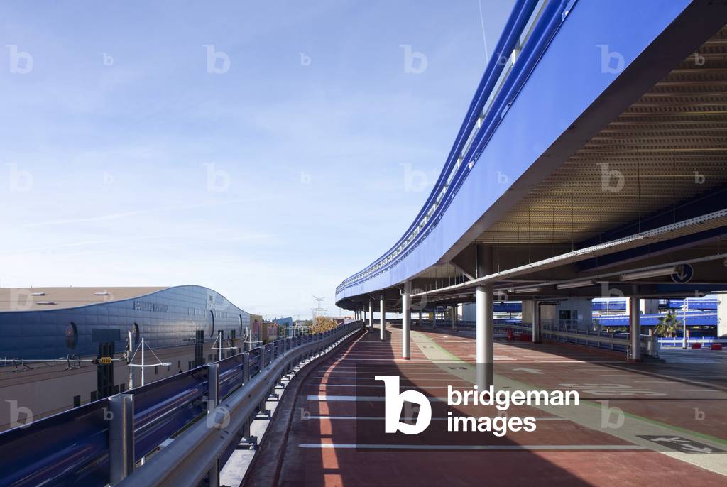 The Odysseum parking in the Marianne ZAC, rue Georges Melies in Montpellier (Gironde). Construction 2009, architects Cuno Brullmann, Jean Luc Crochon+Associes and Patrice Genet. Photography 01/12/09.