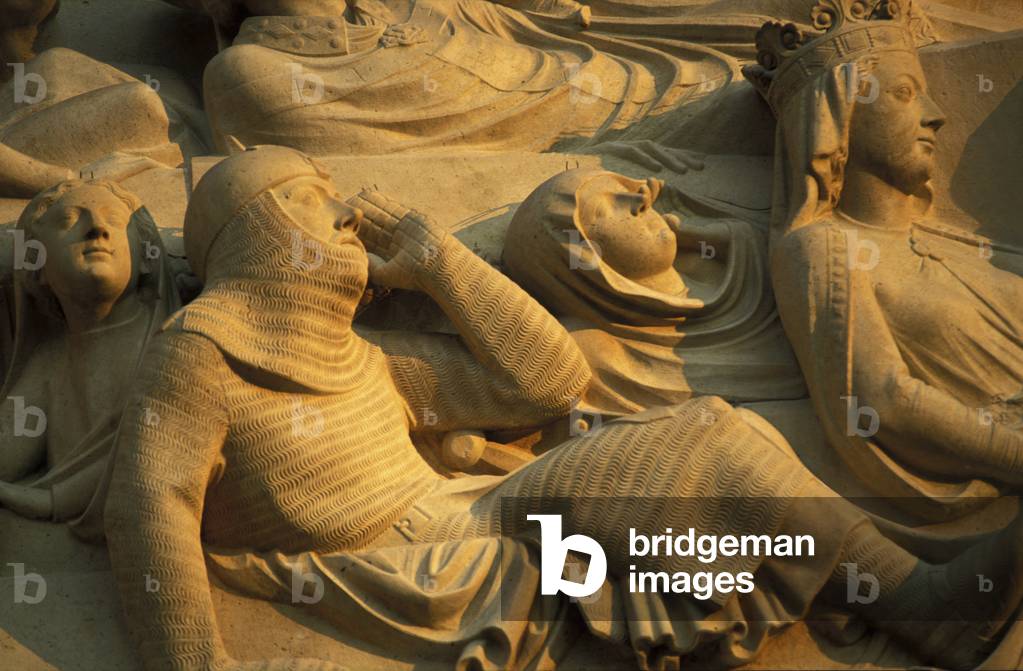 Detail of the west facade of the Cathedrale Notre Dame de Paris, Paris 4.