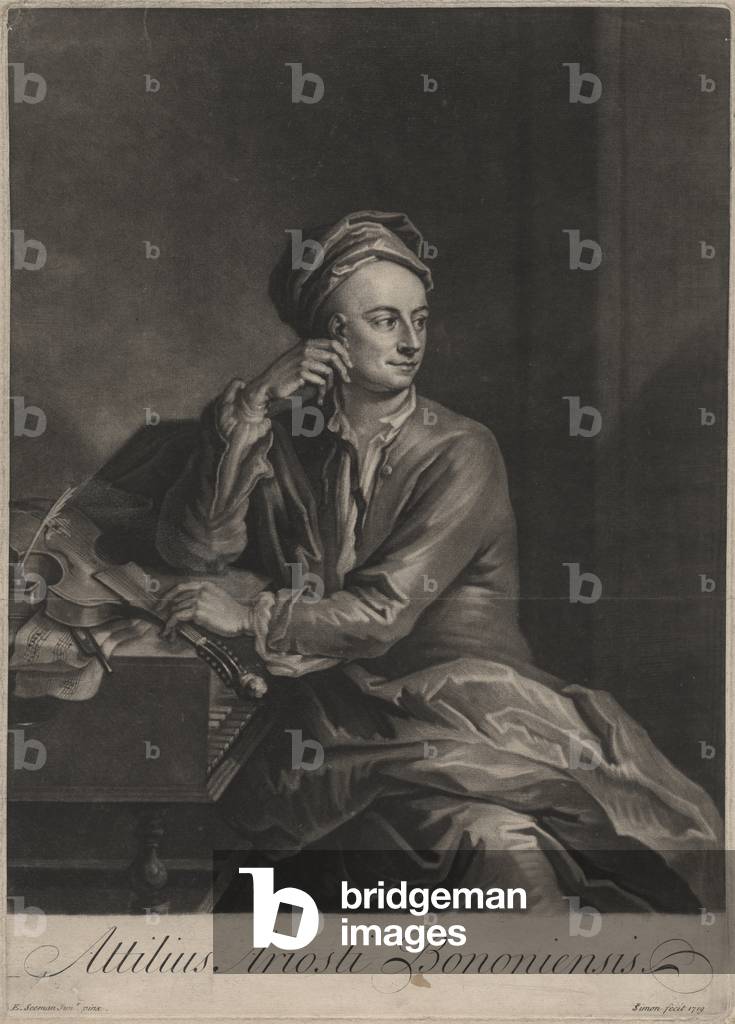 Bild von Gravur "Attilus Ariosti Bononiensis", 1719 von Enoch Seeman