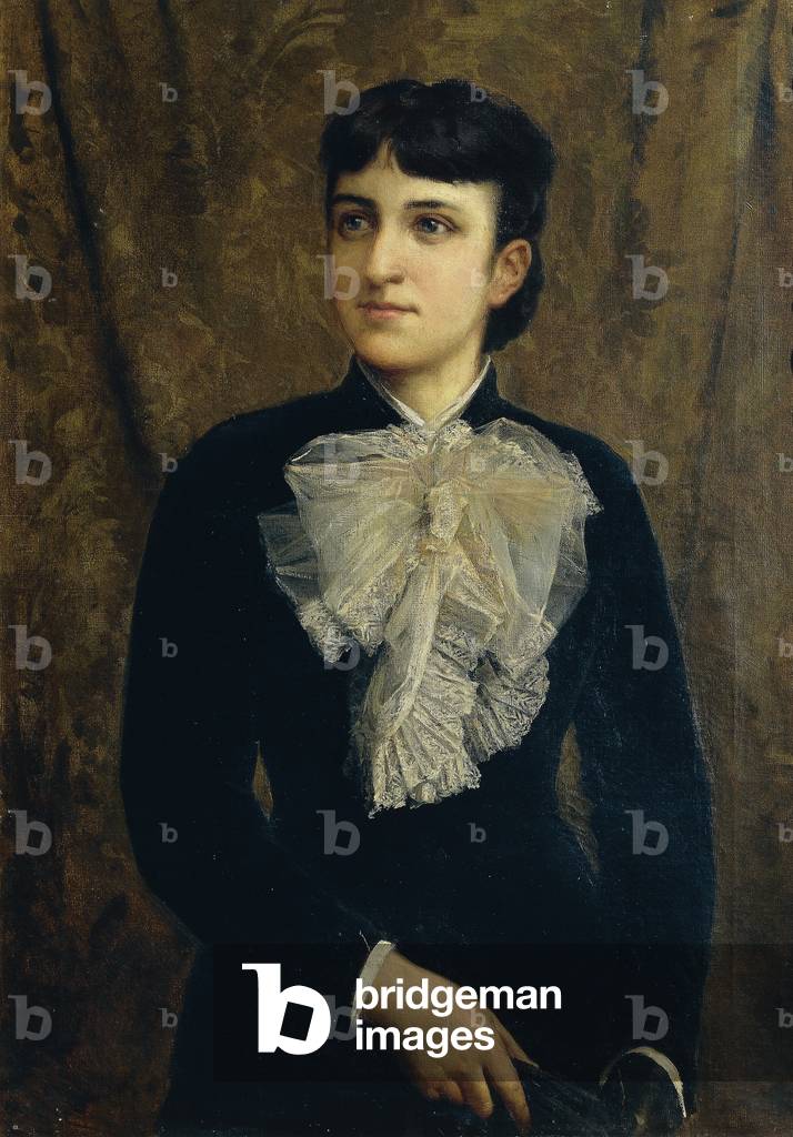 Portrait of a Lady by Eugenio Giuseppe Conti, 1885, oil on canvas, 63x94 cm