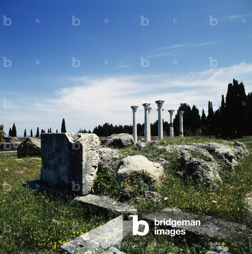 Temple of Apollo in Asklepieion or Asclepius temple, Kos island, Greece, Greek-Roman civilization, 2nd century (photo)
