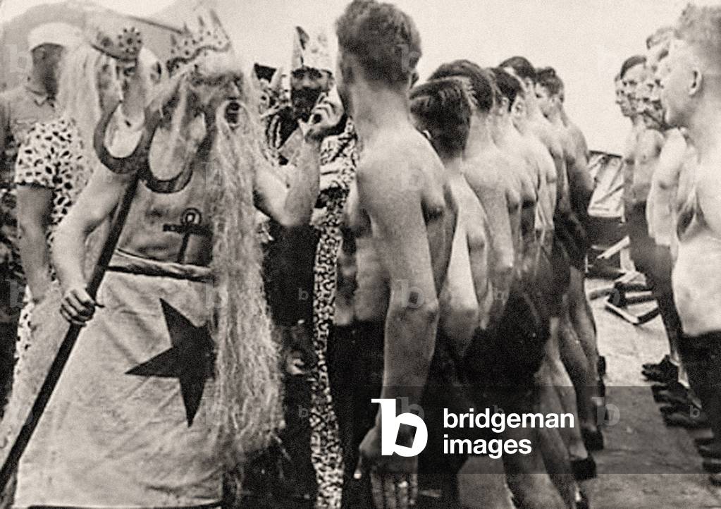 Line Crossing ceremony aboard a German Navy ship, 1934 (photo)
