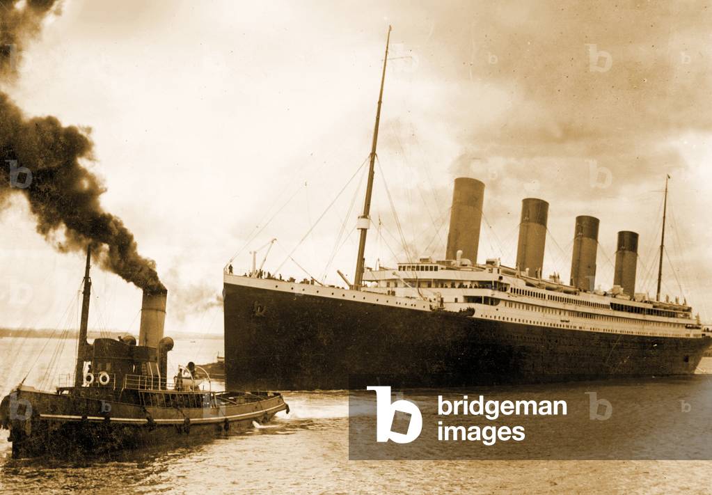 Titanic leaving port on it's maiden voyage, C1912 (photo)