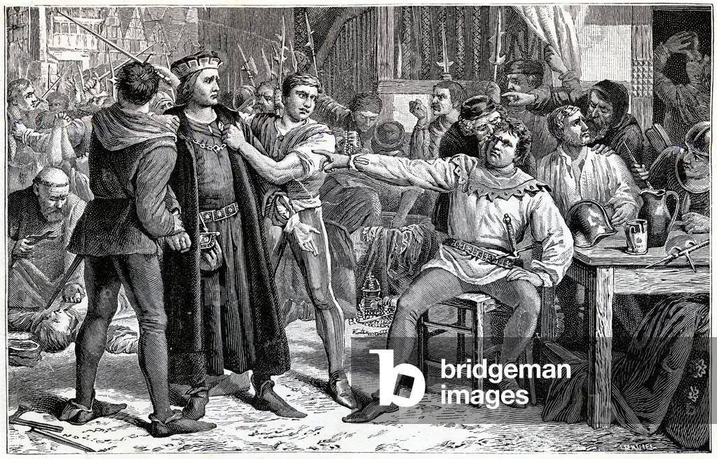 Lord Saye and Sele brought before Jack Cade, (litho)