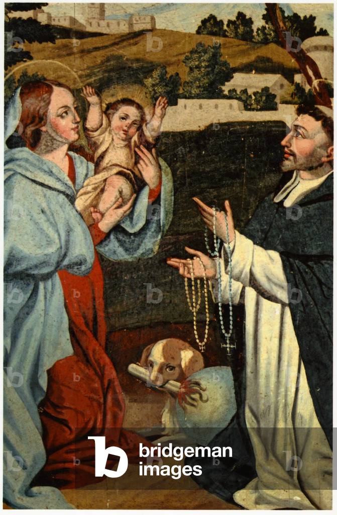 Bild von Gemälde "Die Jungfrau Maria präsentiert Jesus dem Heiligen Dominikus (Öl auf Karton) (Detail von 3081