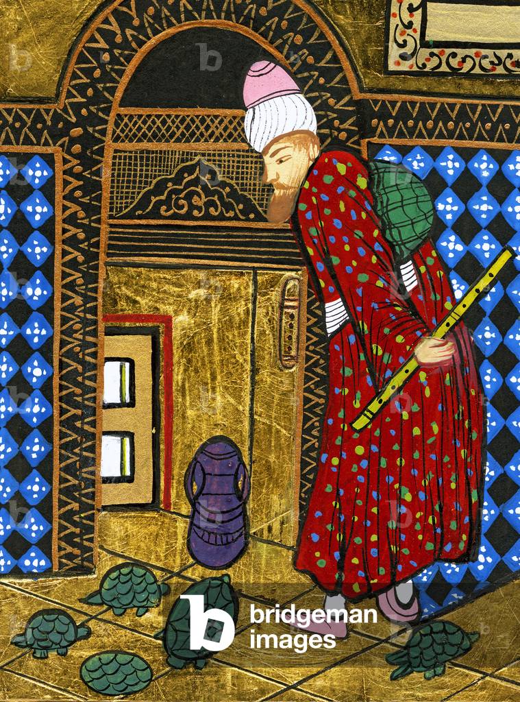 The Tortoise Trainer c.1920 (watercolour and gold powder on paper)