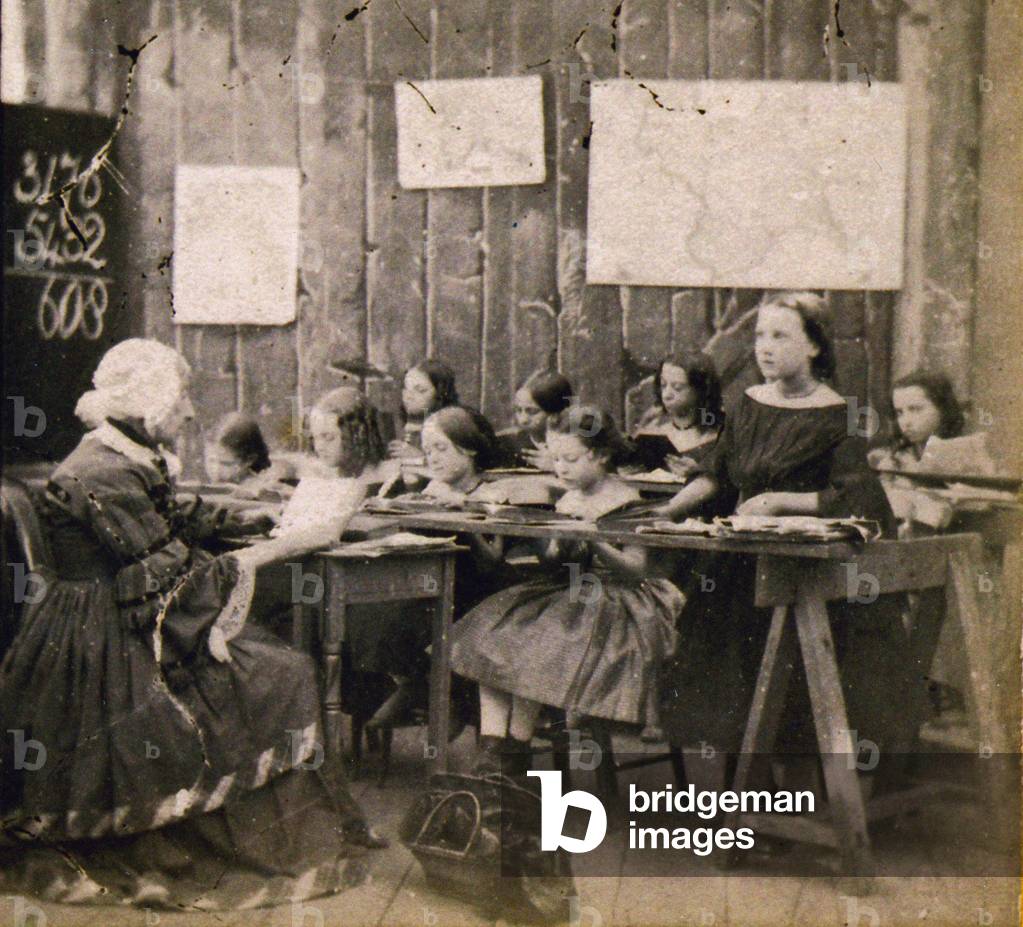 Maths lesson, c.1890 (photo)