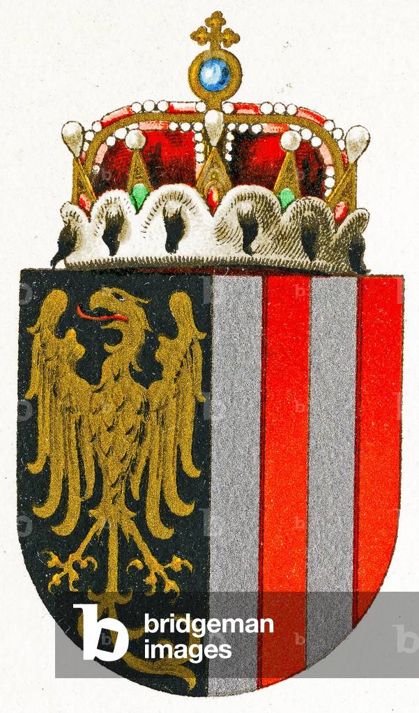 Coat of arms of Upper Austria, c.1898 (colour litho)