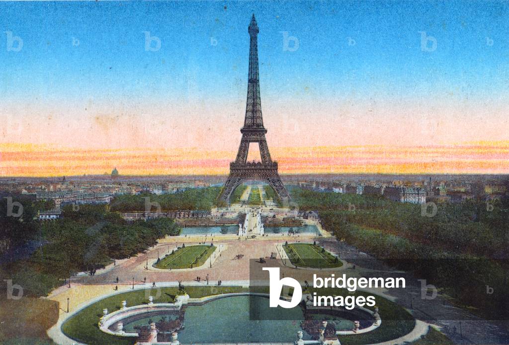Eiffel Tower, from 'Souvenirs De Paris - Monuments Vues en Couleurs' (colour litho)