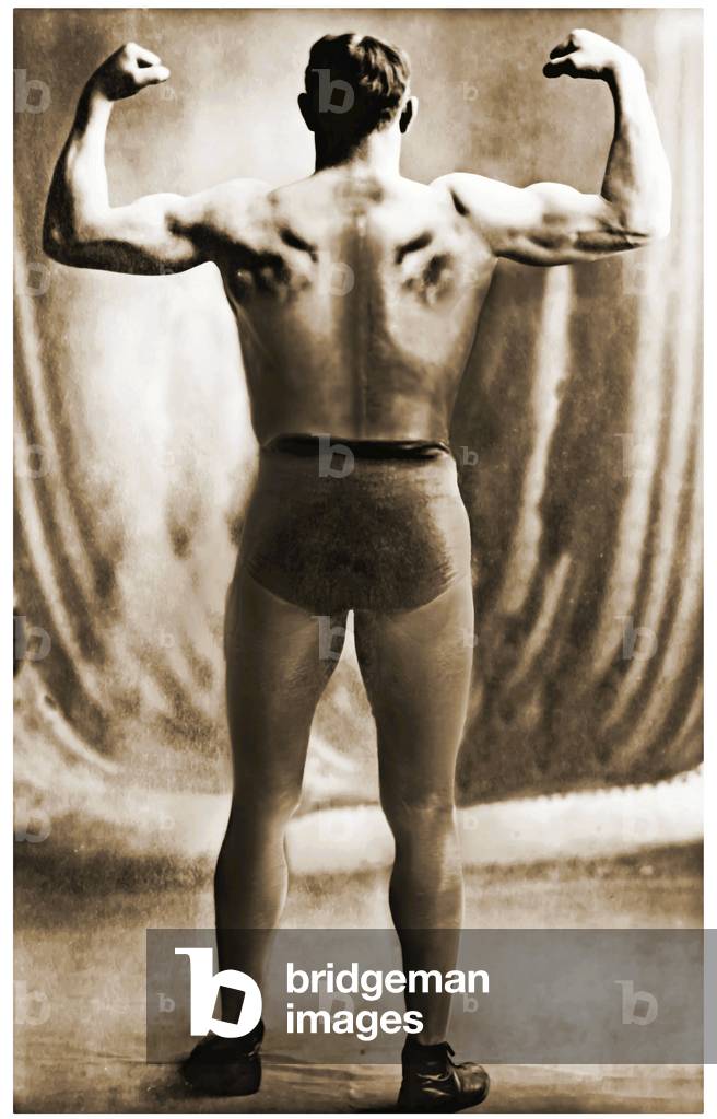Danish Heavyweight Wrestler, 1913 (sepia photo)