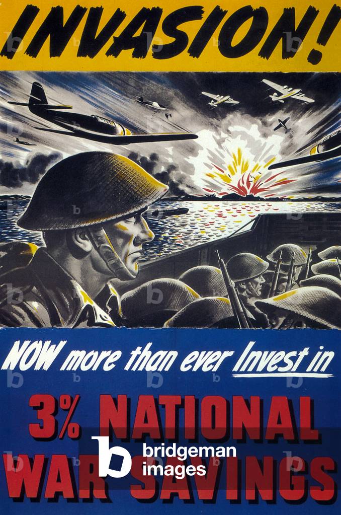Invasion - Invest in National War Savings, 1944 (color litho)