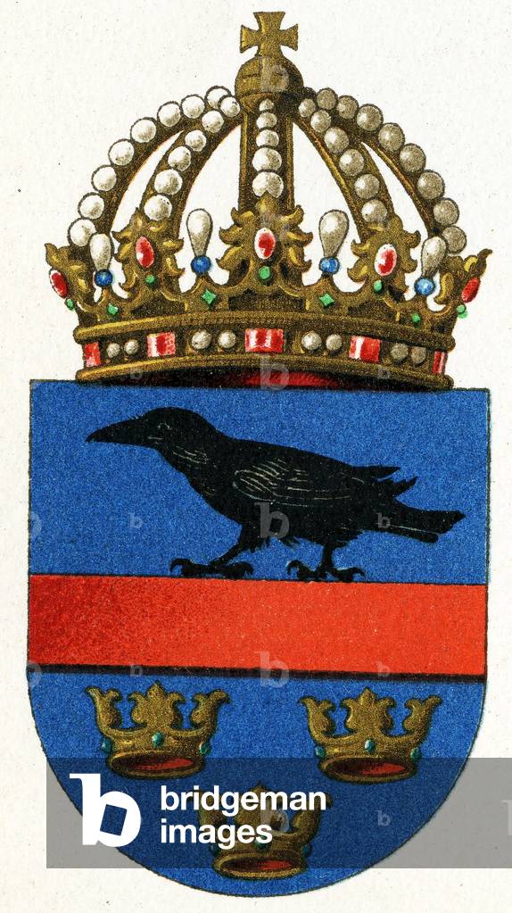 Coat of arms of Galicia, c.1898 (colour litho)