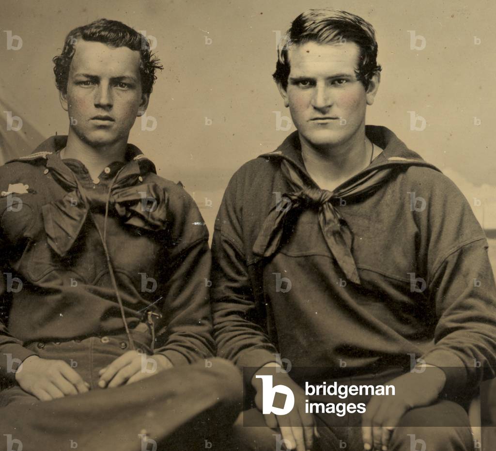 Portrait of two sailors in Union Uniform, c.1861 (tintype photo)