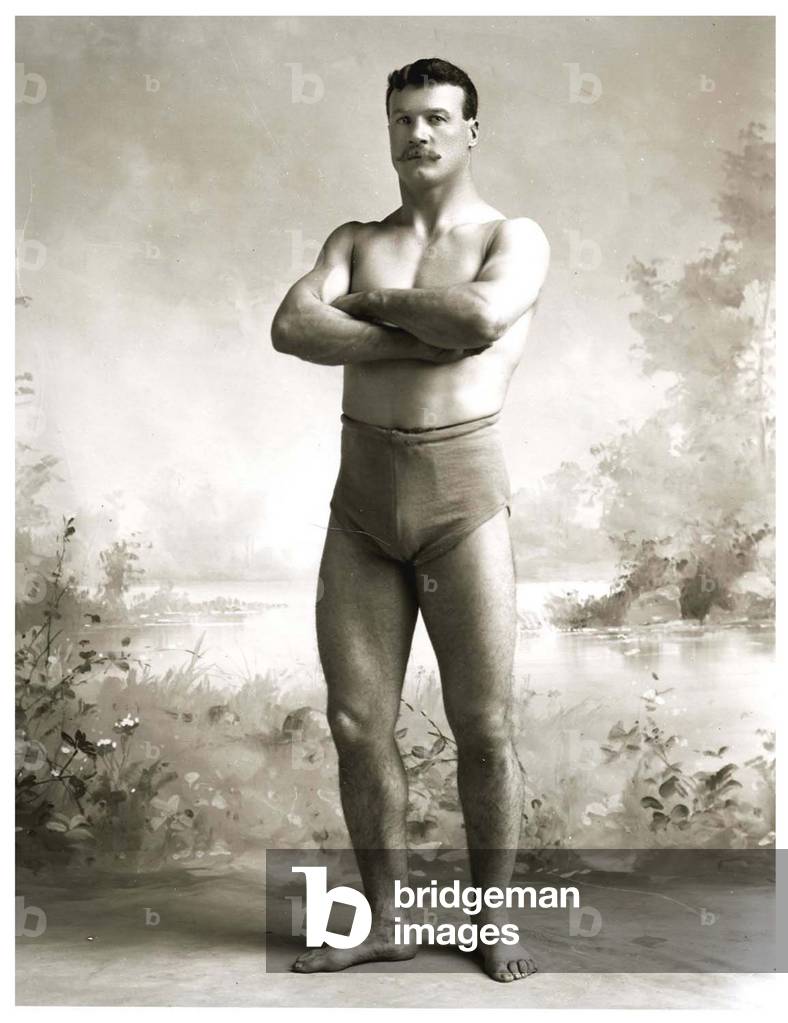 Portrait of world Champion Cornish Wrestler and Boxer Jack Rowett, c. 1890 (photo)